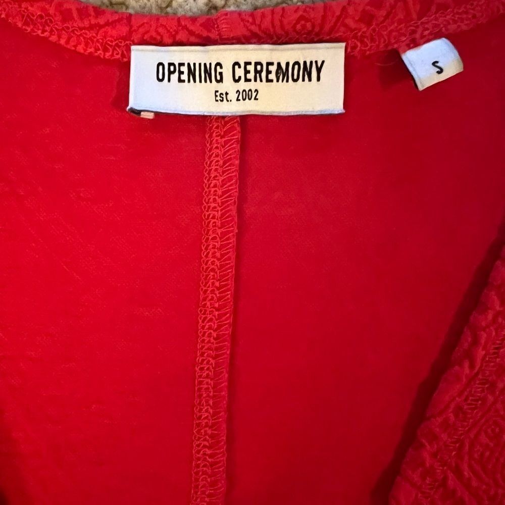 Opening Ceremony Medallion Jacquard Fit & Flare Red Dress - Picture 9 of 10